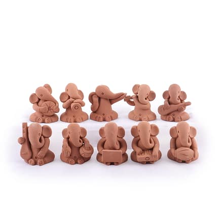 Terracotta Small Ganesh (Set of 10)