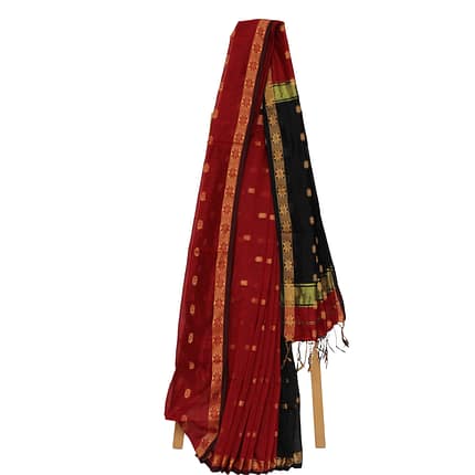 Tisser Maheshwari Handweave Silk Saree with Attached Blouse Piece