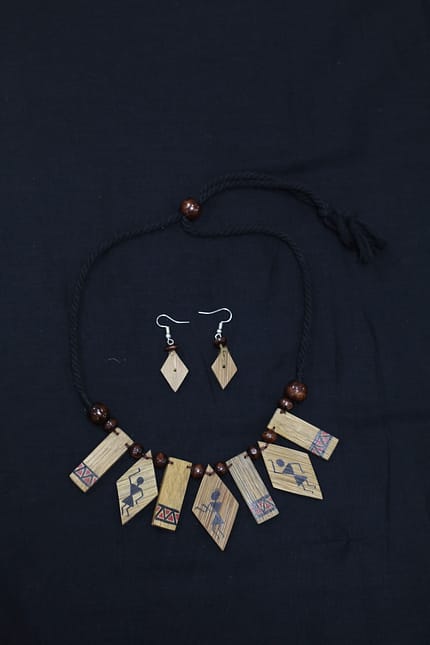 Warli Hand painted Bamboo Jewellery